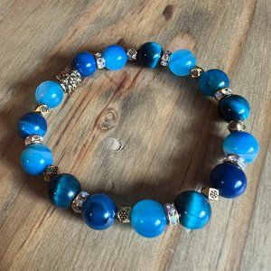 Blue Agate Crystal Bracelet